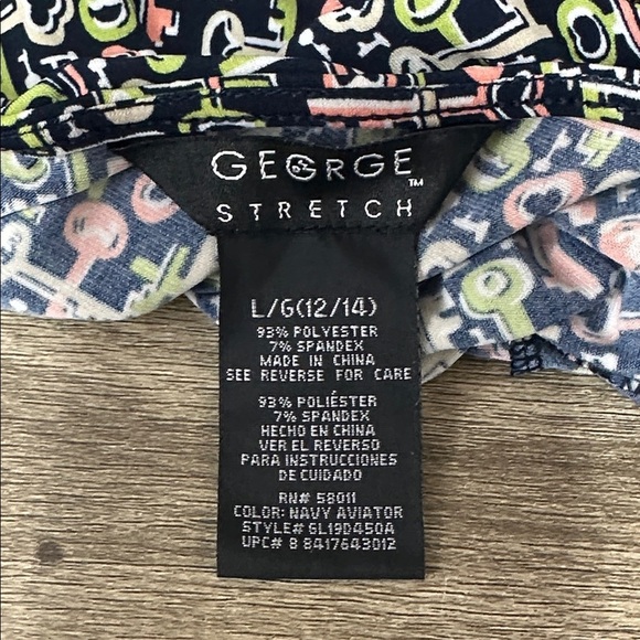 ❄️ George Stretch Key Pattern Dress Size Large - Picture 7 of 8